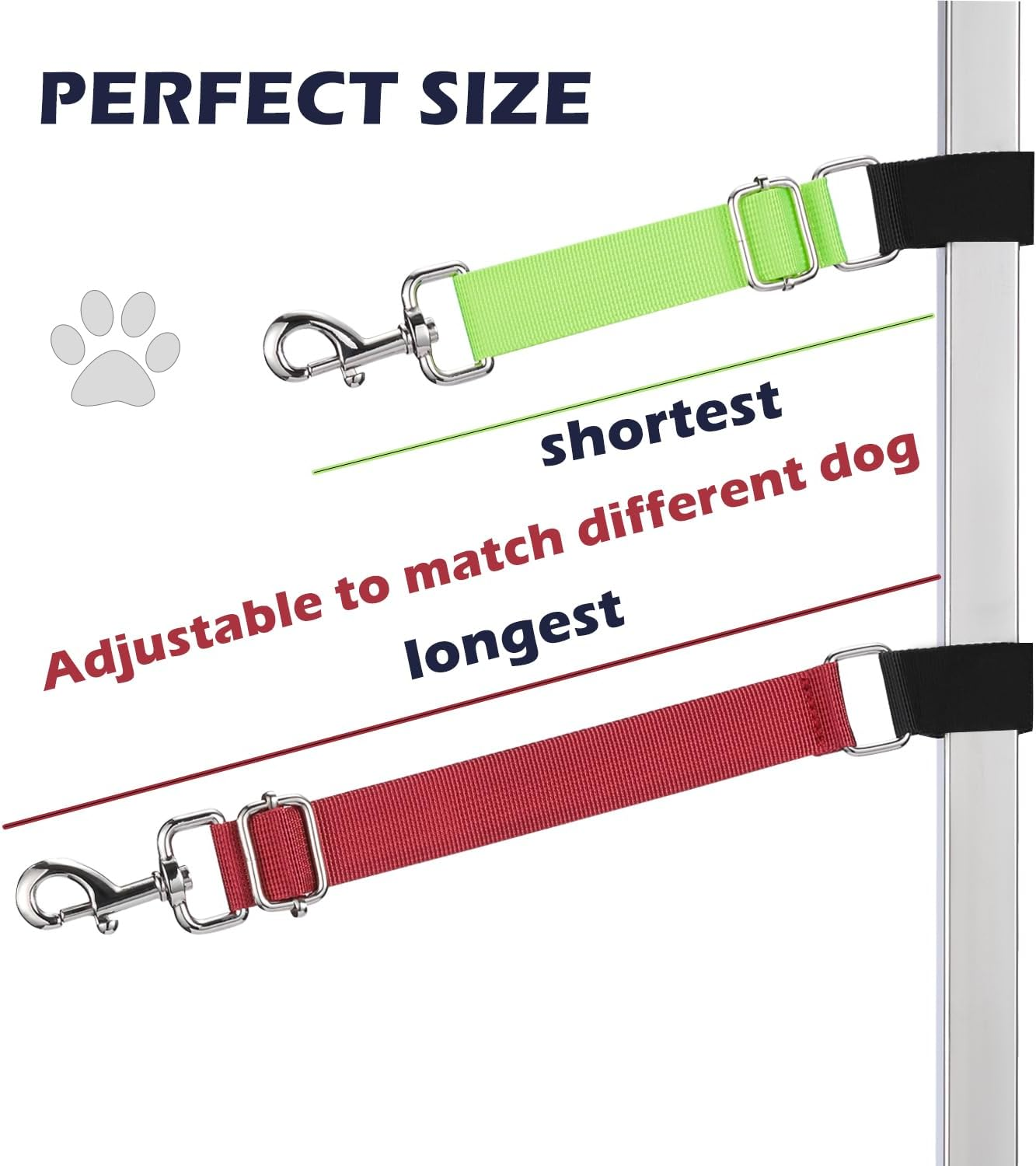 Pet Dog Grooming Table Arm Accessories Dog Grooming Loops for Table Arm Extender Adjustable Extension Loop Bathing Restraint Leash for Small & Medium Dogs (Red & Green) image number 5