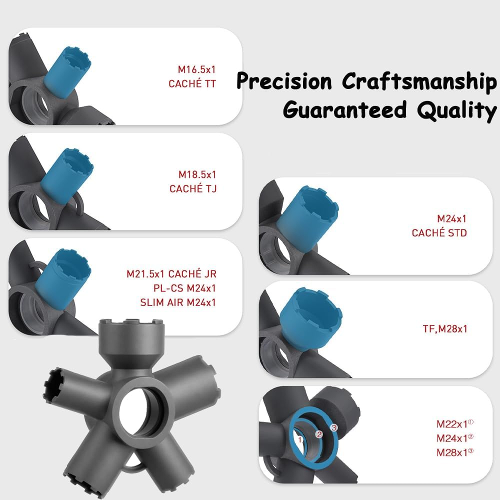 10-In-1 Universal Faucet Aerator Removal Tool,Compatible with M28 M24 M22 M21.5 M18.5 M16.5 Standard & Hidden Aerators,Non-Slip Bubbler Replacement Key for Sink, Kitchen, Bathroom & Outdoor Faucets