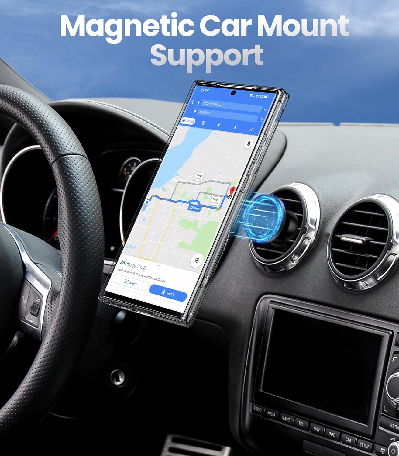 Shields up for Samsung Galaxy S25 Ultra Case with Stand, Galaxy S25 Ultra Case Clear with Double Ring Holder [Adjustable & Foldable] Shockproof Protective Cover for Samsung S25 Ultra - Clear image number 4