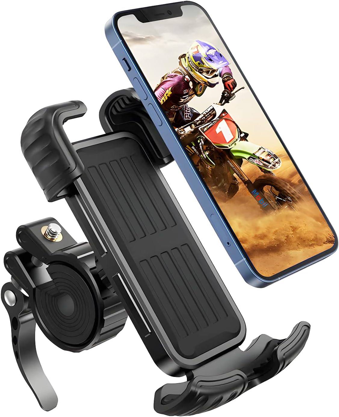 Bike Phone Holder, [2024 Upgrade] Motorcycle Phone Mount, Bicycle Phone Holder, Handlebar Phone Mount, for Iphone Bike Mount, Bike Accessories image number 1