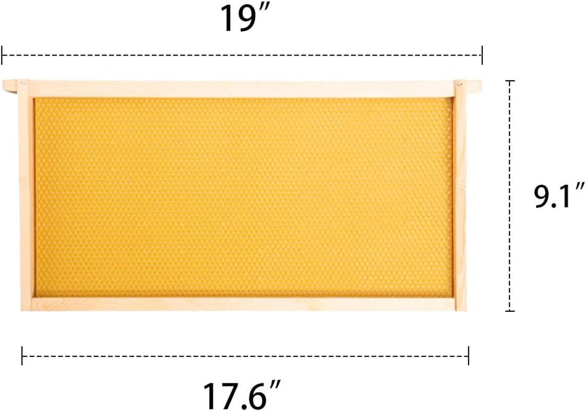 Deep Brood Beehive Frames with Wax Foundation,10 Pack Honey Bee Frames with 100% Beeswax Coated Food Grade Foundation Sheets, 9-1/8-Inch(Yellow) image number 5