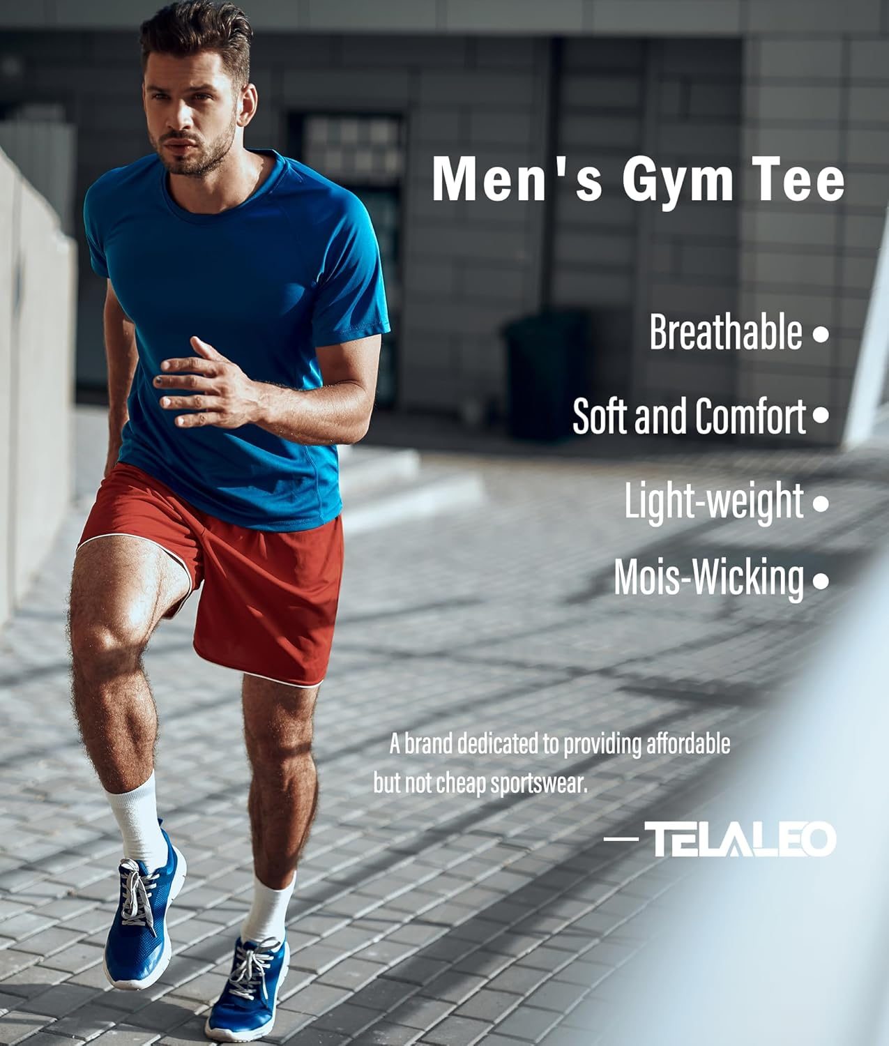 TELALEO 3 Pack Mens Workout Running T-Shirts Gym Athletic Tops Quick-Dry Breathable Tee Short Sleeve Workout Sportswear image number 3