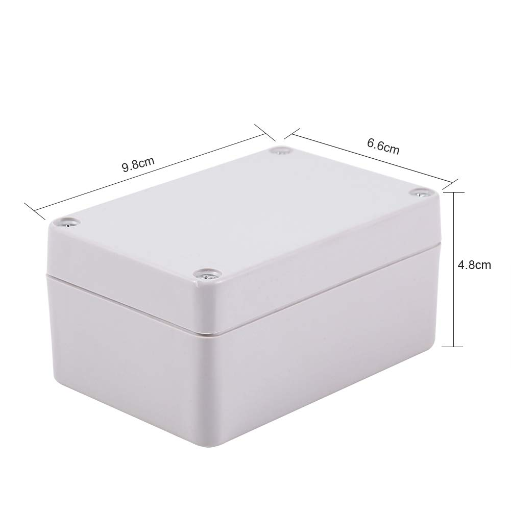 Junction Box, ABS Plastic Dustproof Waterproof Junction Box, Universal Project Electrical Enclosure Boxes, White (100X68X50Mm)