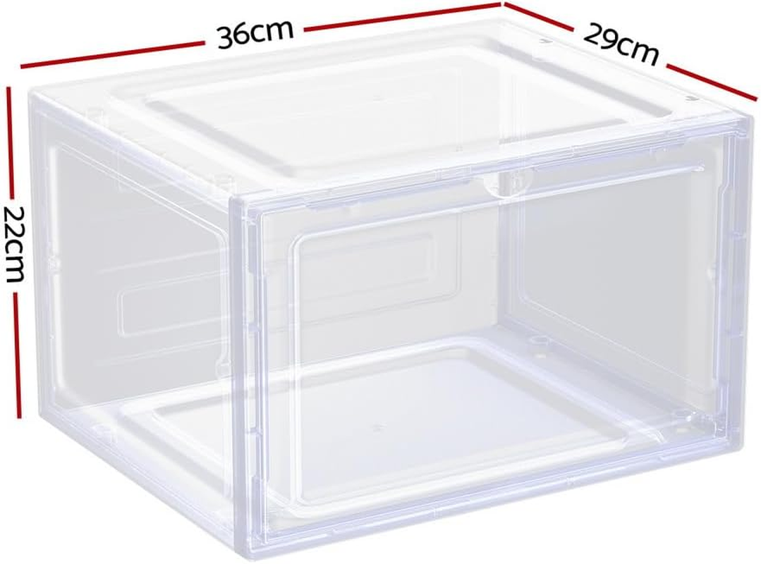 Artiss Set of 2 DIY Shoe Box, Plastic 9 Storage Case Shoes Organiser Cabinets Cupboard Organizer Cube Display Shelf Home Decor Indoor Outdoor Bedroom Hallway Furniture, Magnetic Door White image number 6