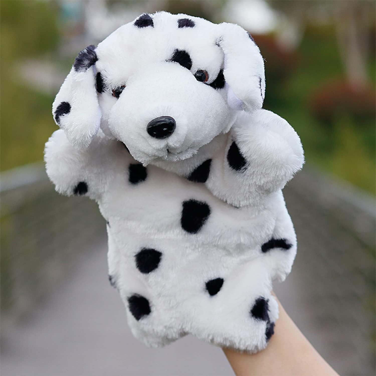 Plush Puppets Dog Puppy Stuffed Animal Toys for Imaginative Pretend Play Storytelling (White) image number 2