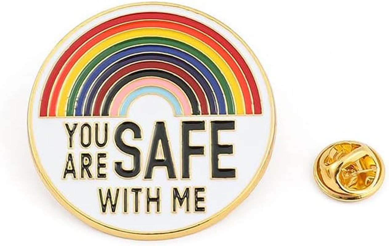 WEZCHUGHAOL 2PCS YOU ARE SAFE with Me,Enamel Pins,Nurse Doctor Medical Students Pins,Rainbow Brooch Lapel Pin,Enamel Pins for Clothing Backpack Hat Decoration,Funny Badge Jewelry Gift image number 4