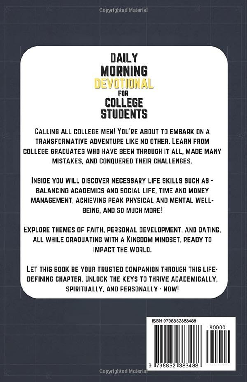 Daily Morning Devotional for College Students: 5-Minute Devotions to Empower Christian Men during Their Studies