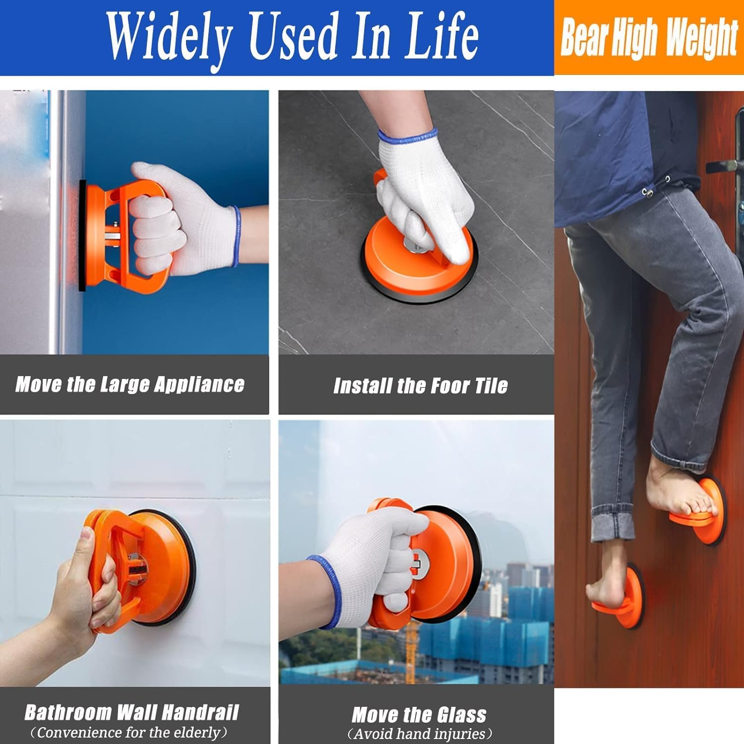 4Pcs Suction Cup Dent Puller Kit, Powerful Car Dent Repair Kit, Car Dent Removal Kit, Dent Remover Tool for Car Dent Repair, Glass, Screen, Mirrors, Tiles Lifting and Objects Moving