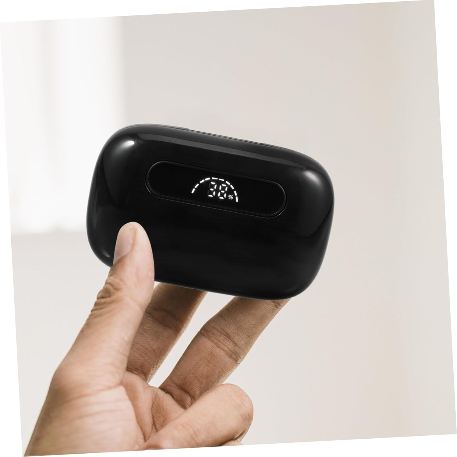 1 Pair Wireless in Ear Headphones with Digital Display Portable Touch Control Earphones Sweat Resistant Surround Sound Ergonomic Design for Comfort Black image number 3