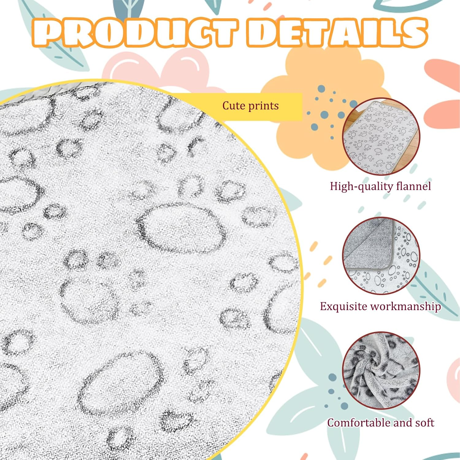 Ycelon Cat Blanket, Pack of 3 Fluffy Dog Blankets, Soft Pet Blanket for Small Dogs and Cats, 40 X 60 Cm, Ideal for Sofa, Car and Cage image number 5