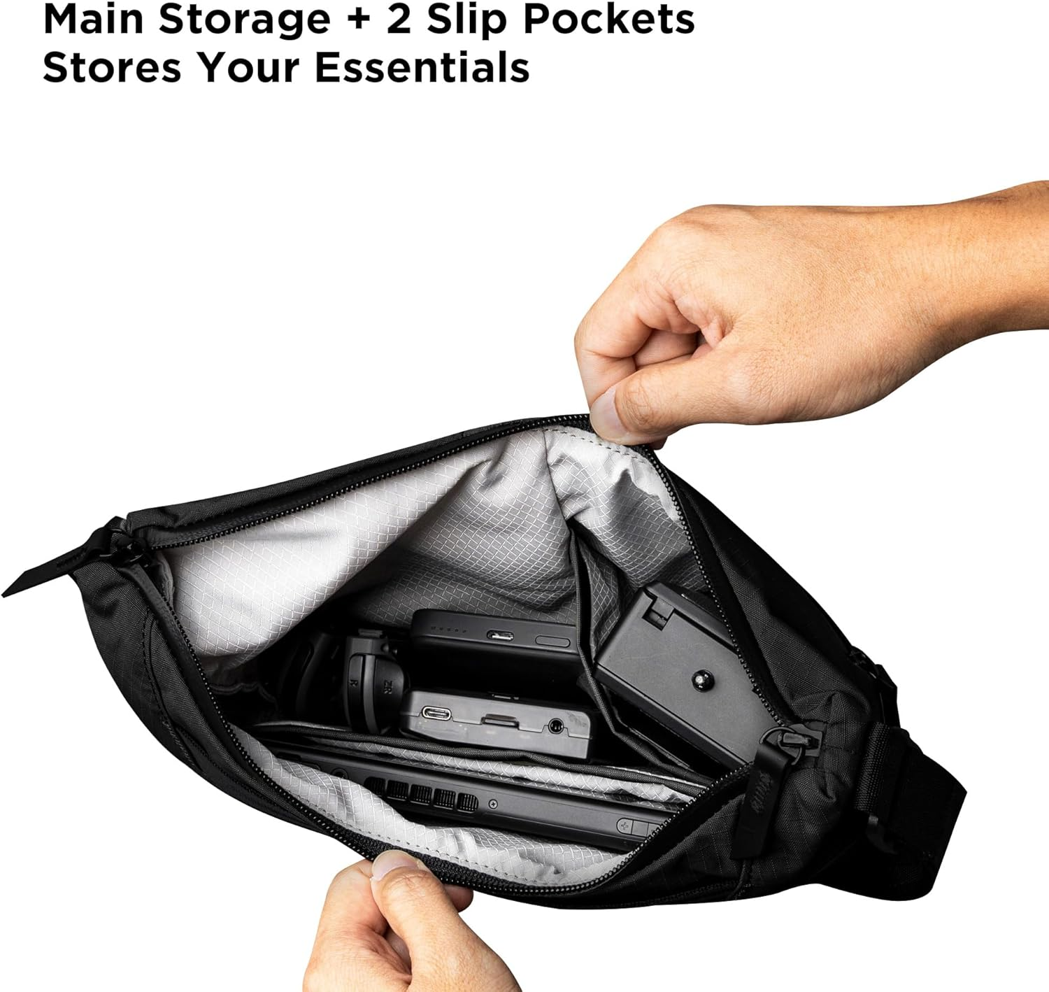 ALPAKA Flow Satchel Mini 2L - Crossbody Bag, Water Resistant Shoulder Bag, Expandable Bottle Pocket, YKK Zippers, Key Tether image number 5