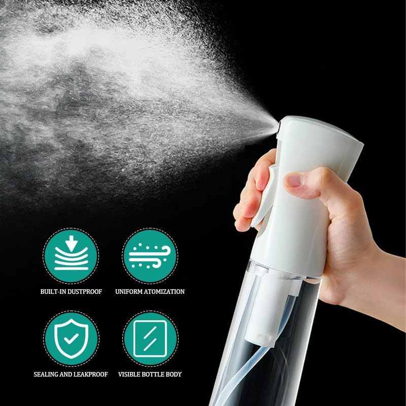 300Ml Fine White Mist Spray Bottle (Black) - White image number 2