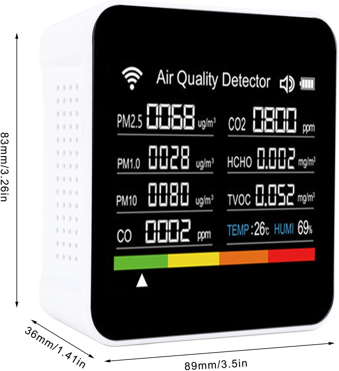Pomya Portable PM2.5 Air Quality Tester, Air Quality Detector Indoor Meter Accurate Data Display for Rental Property image number 6