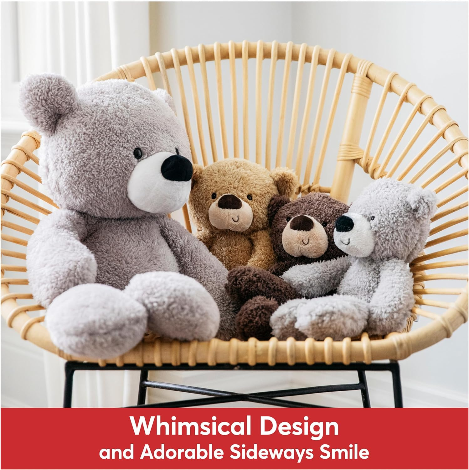 GUND 4059989 Fuzzy Teddy Bear Stuffed Animal Plush, Gray, 13.5" Stuffed Animal, Gray, 34.29 Cm image number 4