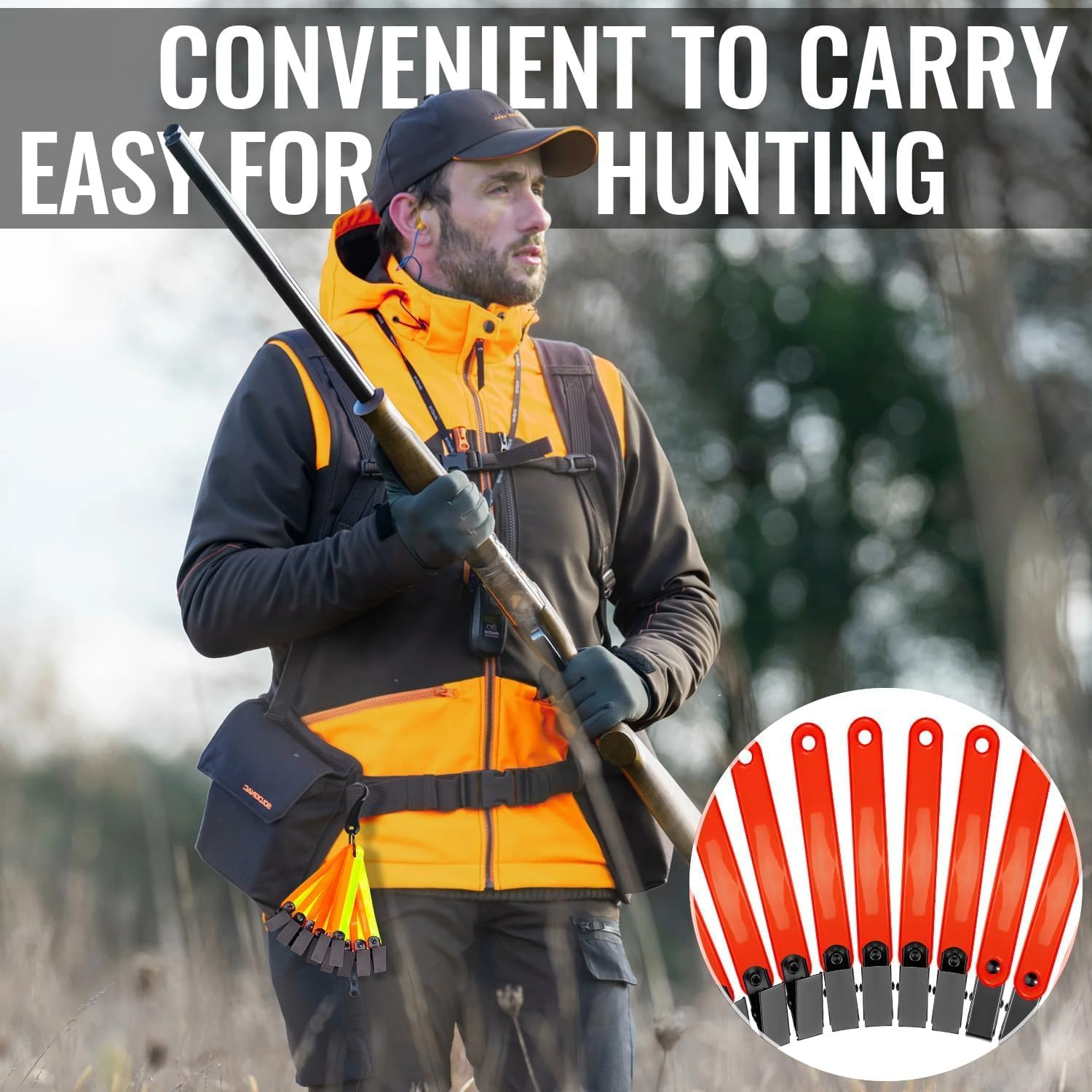 36Pcs Trail Markers for Hiking, Multiple Color Reflective Trail Marking Ribbons with Clip for Hunting Outdoor