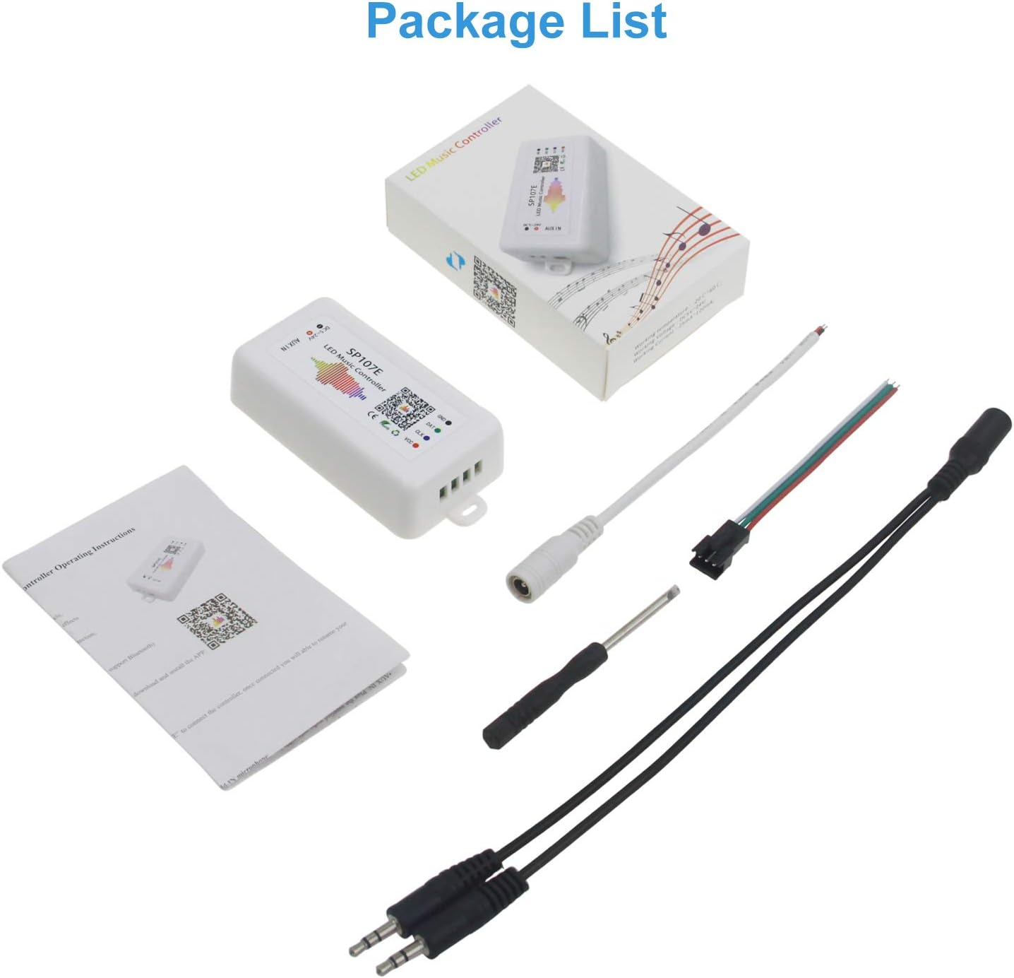 ALITOVE WS2812B WS2811 WS2815 LED Controller Music Sync Bluetooth App Control by Ios Android for WS2812 WS2813 SK6812 WS2801 Dream Color Addressable LED Strip Matrix Panel Pixel Light, Mic/Aux Input image number 1