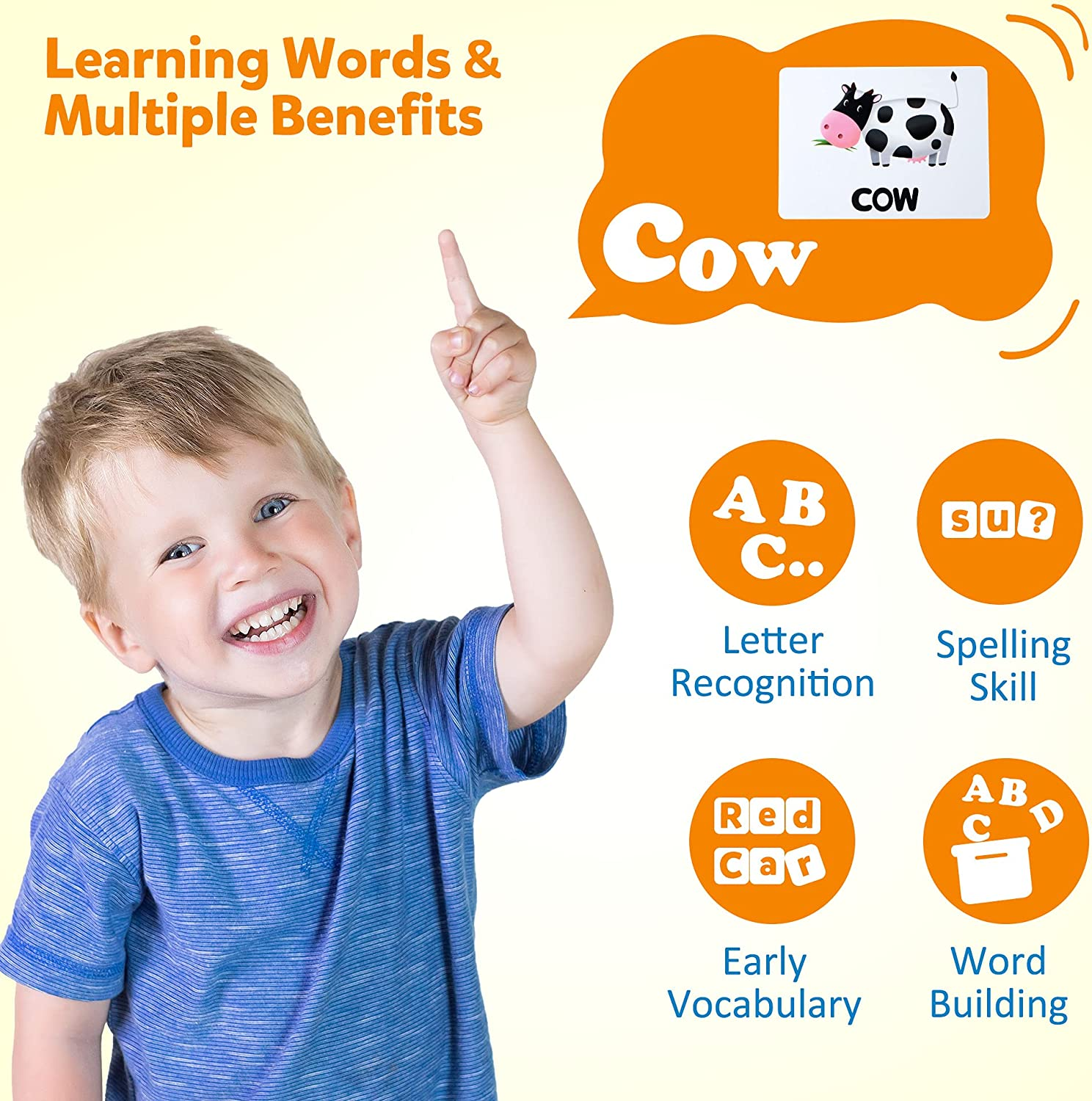 Coogam Wooden Blocks Spelling Game, Color Alphabet Letters Matching Flash Cards ABC Sight Words Learning Educational Montessori Puzzle for Preschool Kids Boys Girls Age 3 4 5 Years Old image number 2