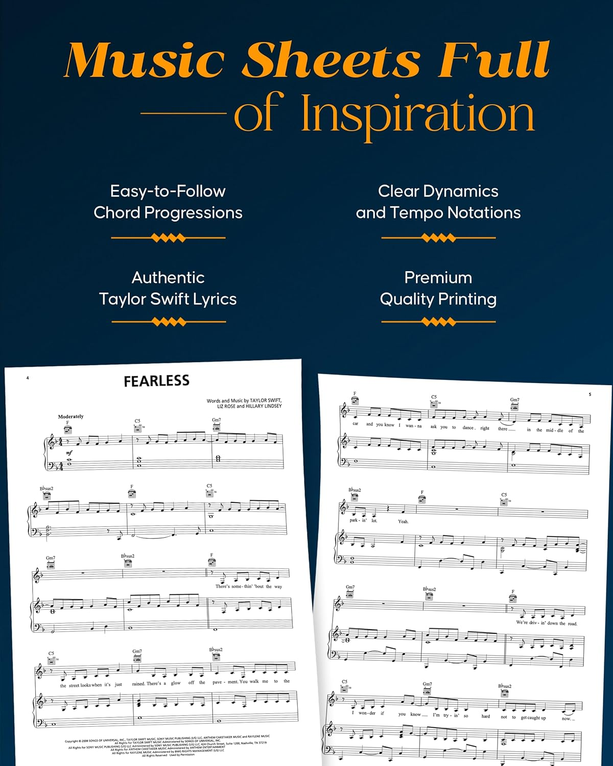 Hal Leonard Taylor Swift Fearless Songbook (Taylor'S Version) image number 6