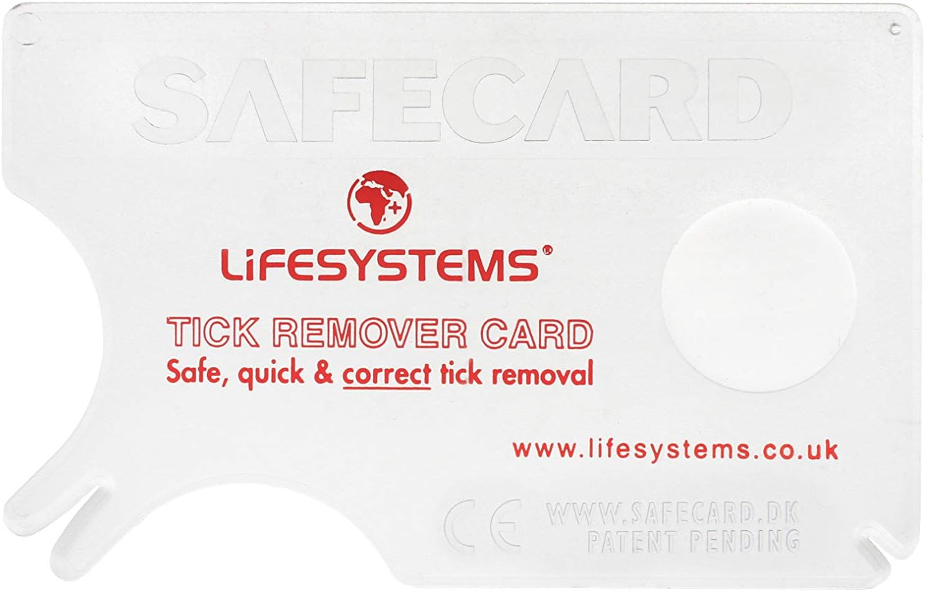 Lifesystems Key-Ring Tick Removal Card for Dogs or Humans, with Magnifying Lens, White