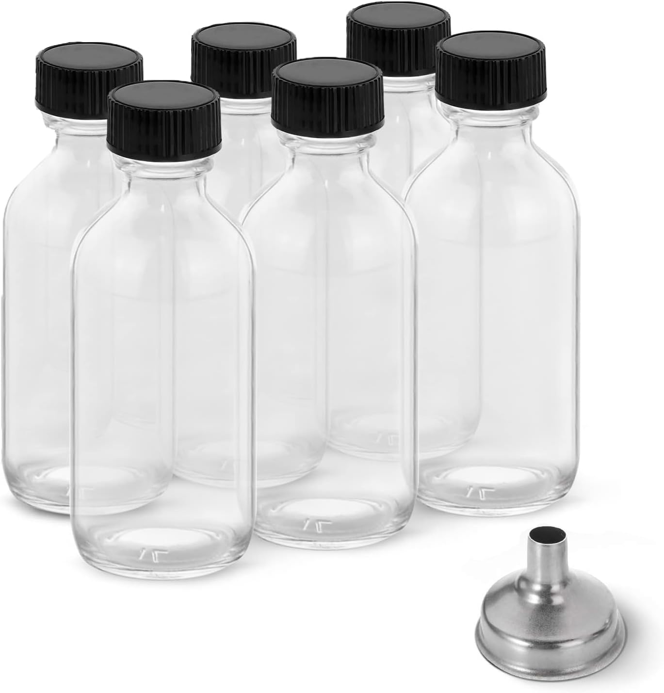 DIDITIME 6 Pack 2 Oz Juice Bottles with Lids & Stainless Steel Funnels, Wellness Ginger Shots Bottles, Mini Travel Bottles, 60Ml Small Jars with Lids for Potion, Ginger Shots, Oils, Juice image number 3