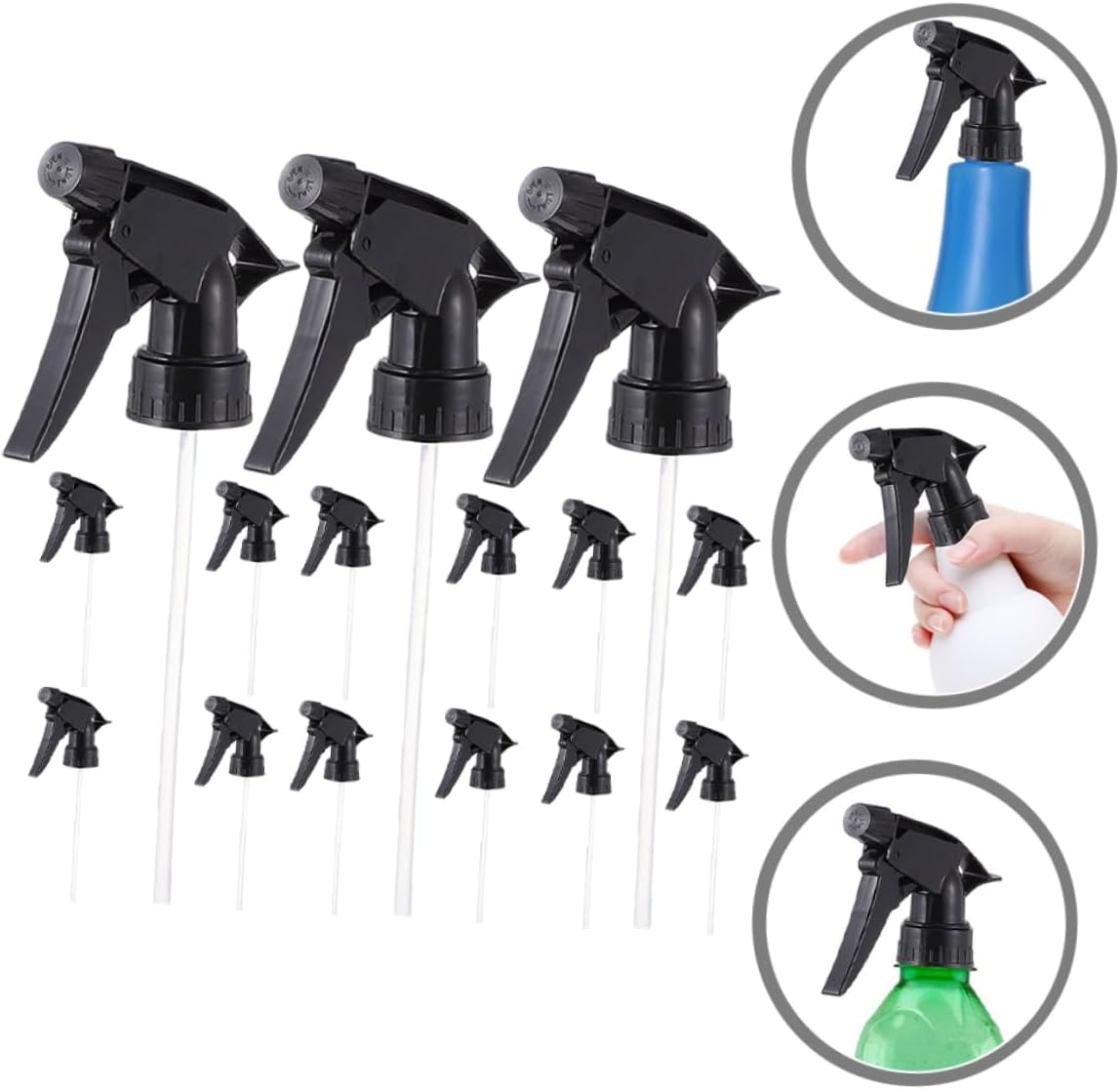 15Pcs Spray Bottle Nozzle Replacement Tops for Standard Neck Bottles Practical for Plant Watering Air Fresheners and Hairspray Durable Pp Material Tube