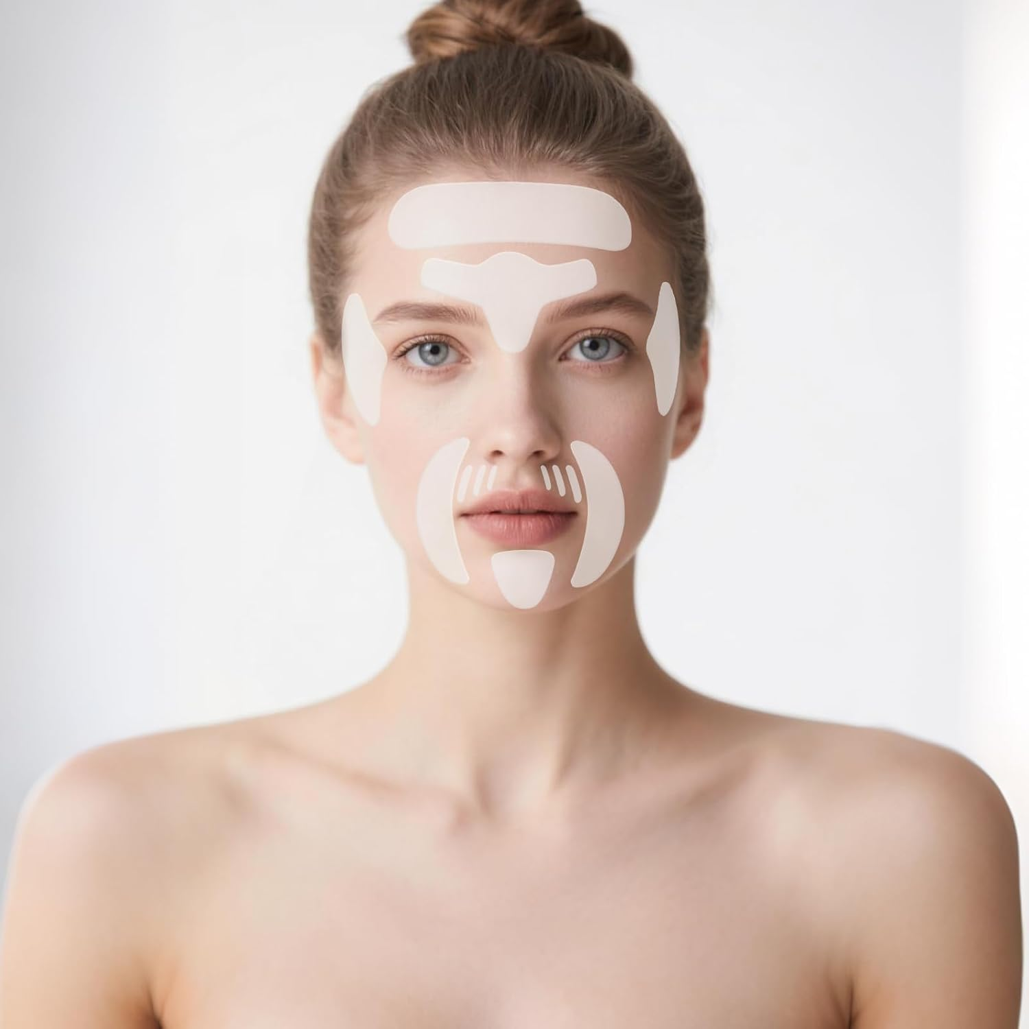 16PCS Face anti Wrinkle Patches Facial Wrinkle Smoothing Patch Forehead and Eye Silicone Anti-Wrinkle Pad Enhance Skin Firmness Used to Reduce Eyes Mouth or Forehead Wrinkles (Not Reusable) image number 4