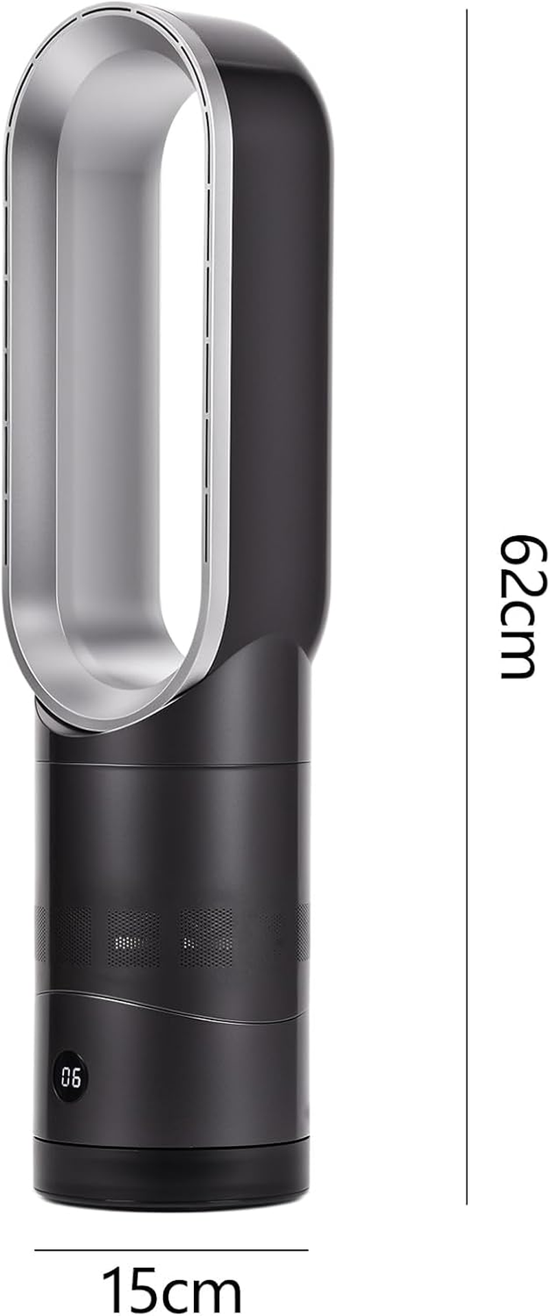 Bladeless Tower Fan with Air Purifier, Electric Portable Floor Fan for Bedroom, 9H Timer, 8-Speed, Strong Wind, LED Touch Control, 90&deg; Oscillating Fan for Home & Office Use image number 5