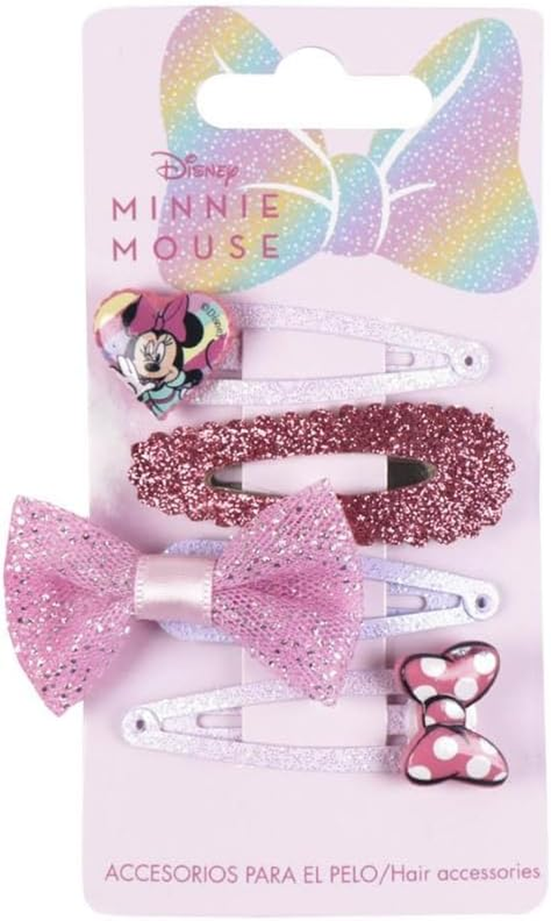 Disney Minnie Hair Accessories, Pack of 4, Click Clack Clips for Children image number 2