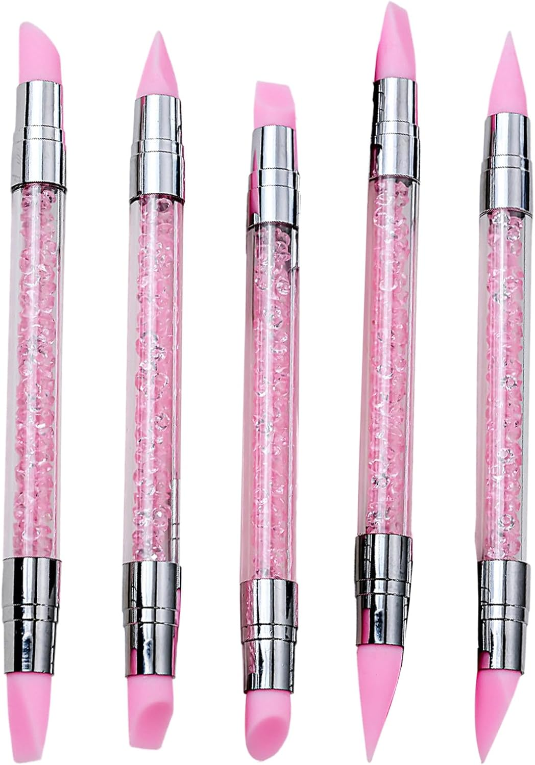 Tuxuseo Silicone Nail Tool - Double-Sided Rhinestone Nail Polish Engraving Pen, Manicure Accessories with Non-Slip Handle as Aid for Modelling Drawing and Shaping image number 2
