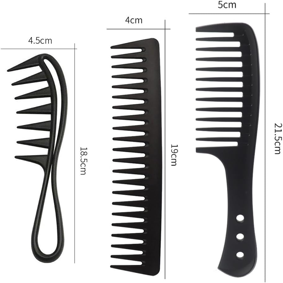 TSUOUKL 3 X Wide Tooth Comb, Dandruff Comb, Curling Comb, Wide Tooth Comb, Heat-Resistant Antistatic Hair Combs for Men and Women, for Voluminous Curls and Damaged Hair image number 5