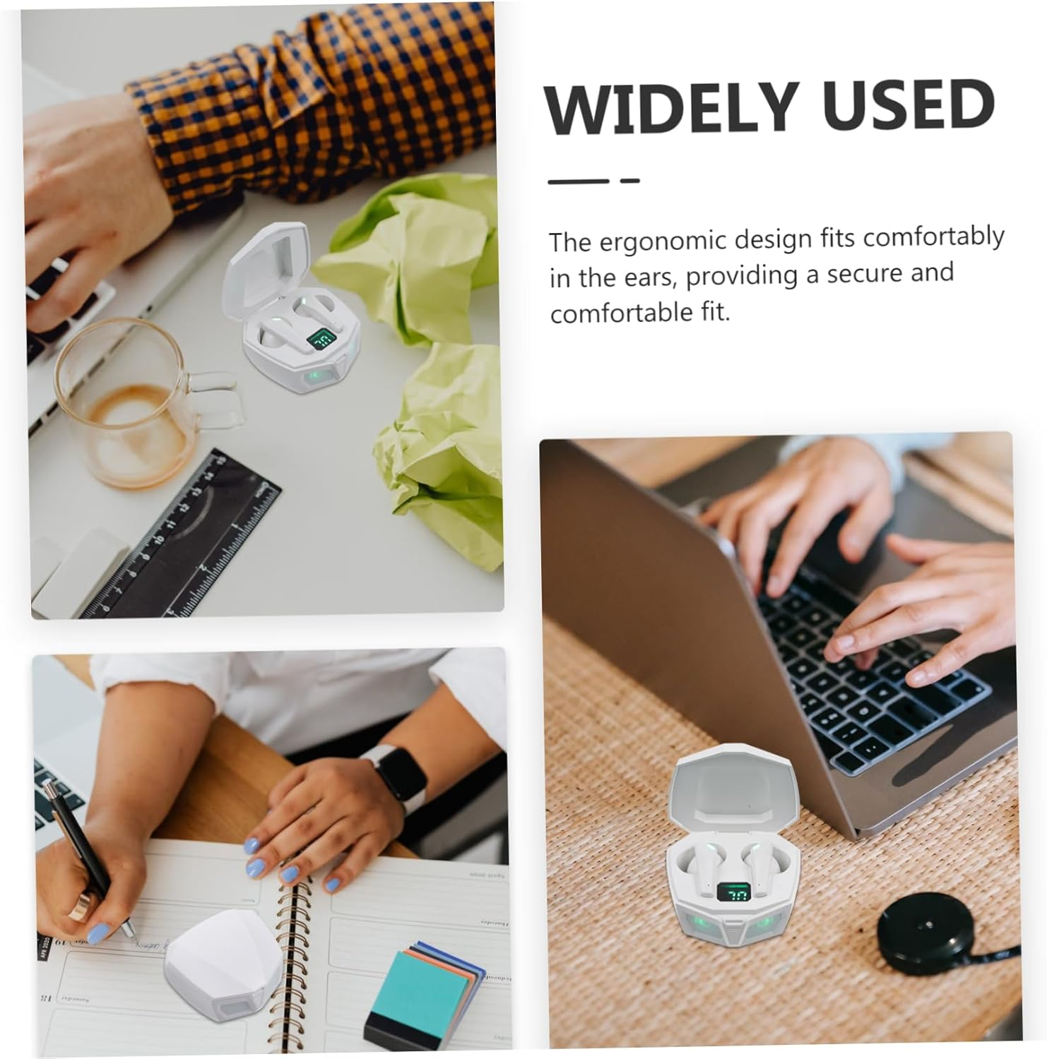 SHOWERORO Wireless Gaming Earbuds with Coil Surround Sound Headphones for Immersive Play Auto Connection Low Latency One Hand Control Compatible with Devices White image number 5