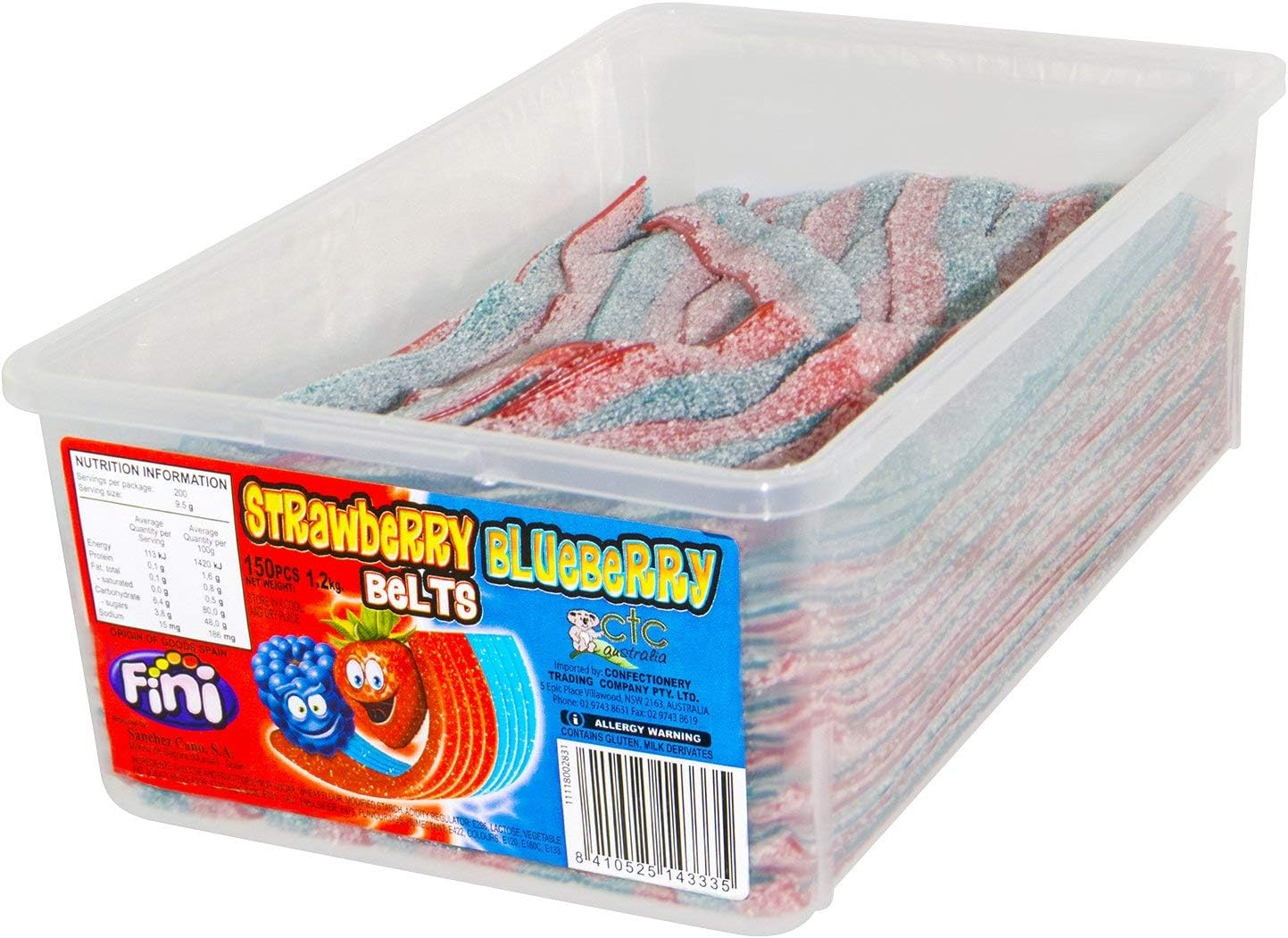 Fini Strawberry and Blueberry Belts (Pack of 150) image number 1