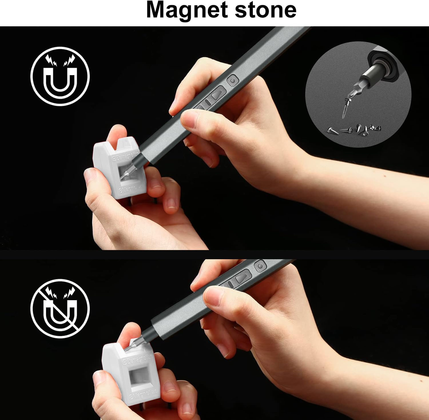 Mini Electric Screwdriver Set,30 in 1 Small Electric Screwdriver Cordless -24 Magnetic Bits, Dual-Speed Adjustment, 3 LED Lights, Mini Power Screwdriver Repair Tool Kit,For Phone Camera Watch Laptop image number 6