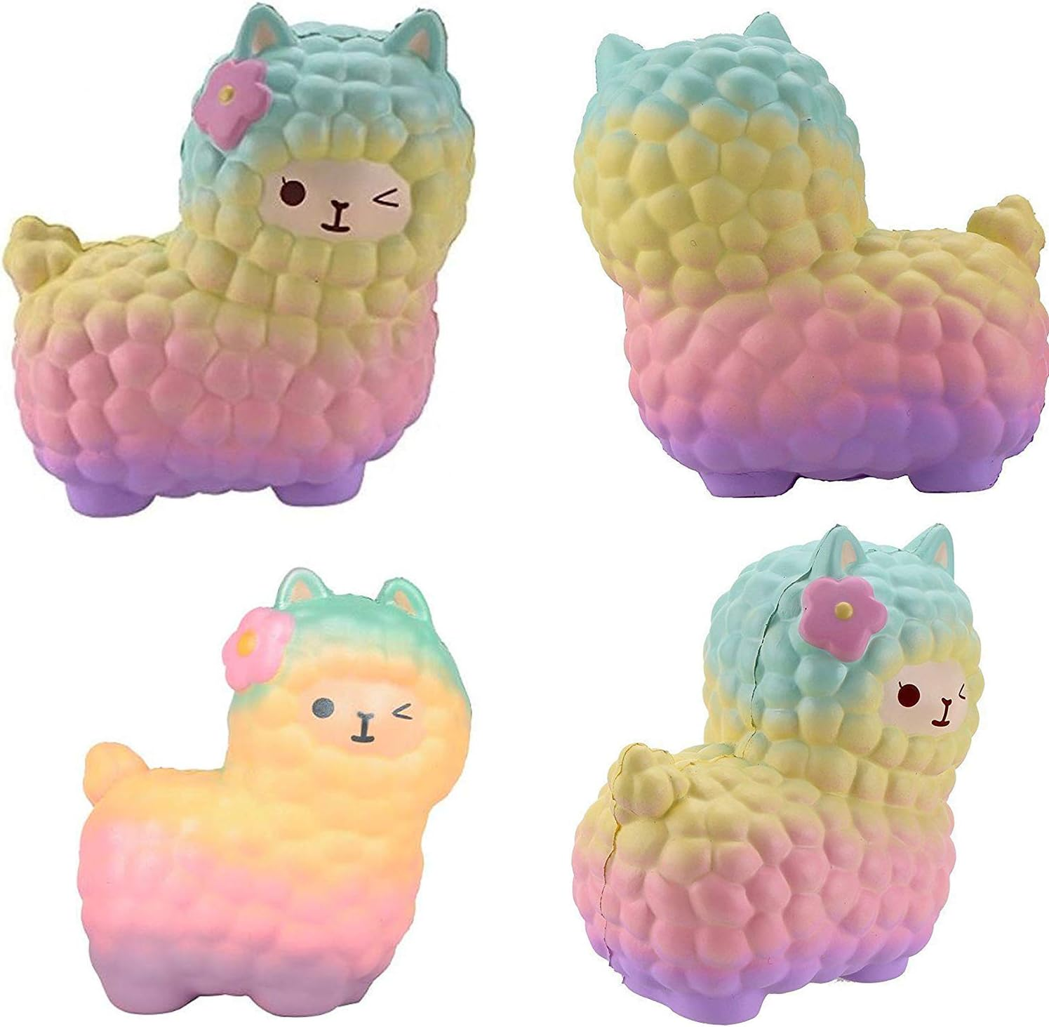 Beautyshoppingstore Jumbo Squishies ,Rainbow Jumbo Sheep Alpaca Squishies Slow Rising Squeeze Scented Charms Kawaii Stress Relief Animal Toys for Kids Adults Stress Time Kill Toys image number 6