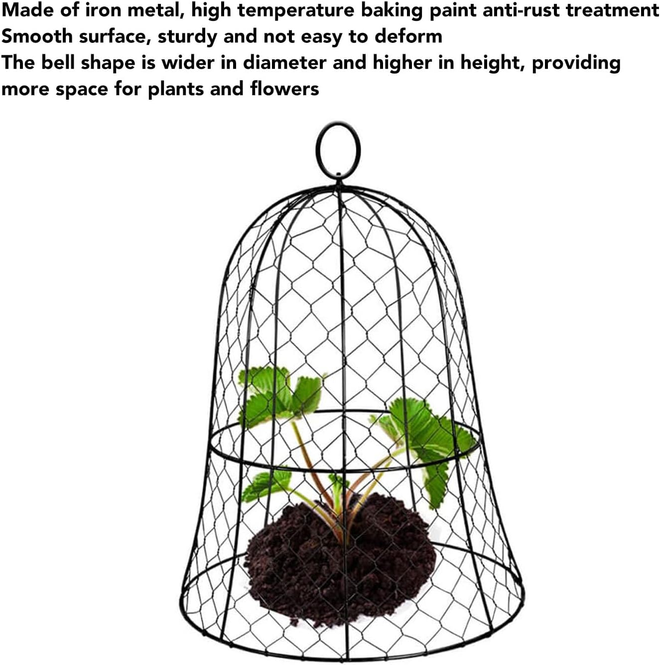 10 Packs Black Garden Chicken Wire Cloche Plant Protector Cloche Cover Thickened Construction Sturdy Mesh for Seeds and Plants image number 1