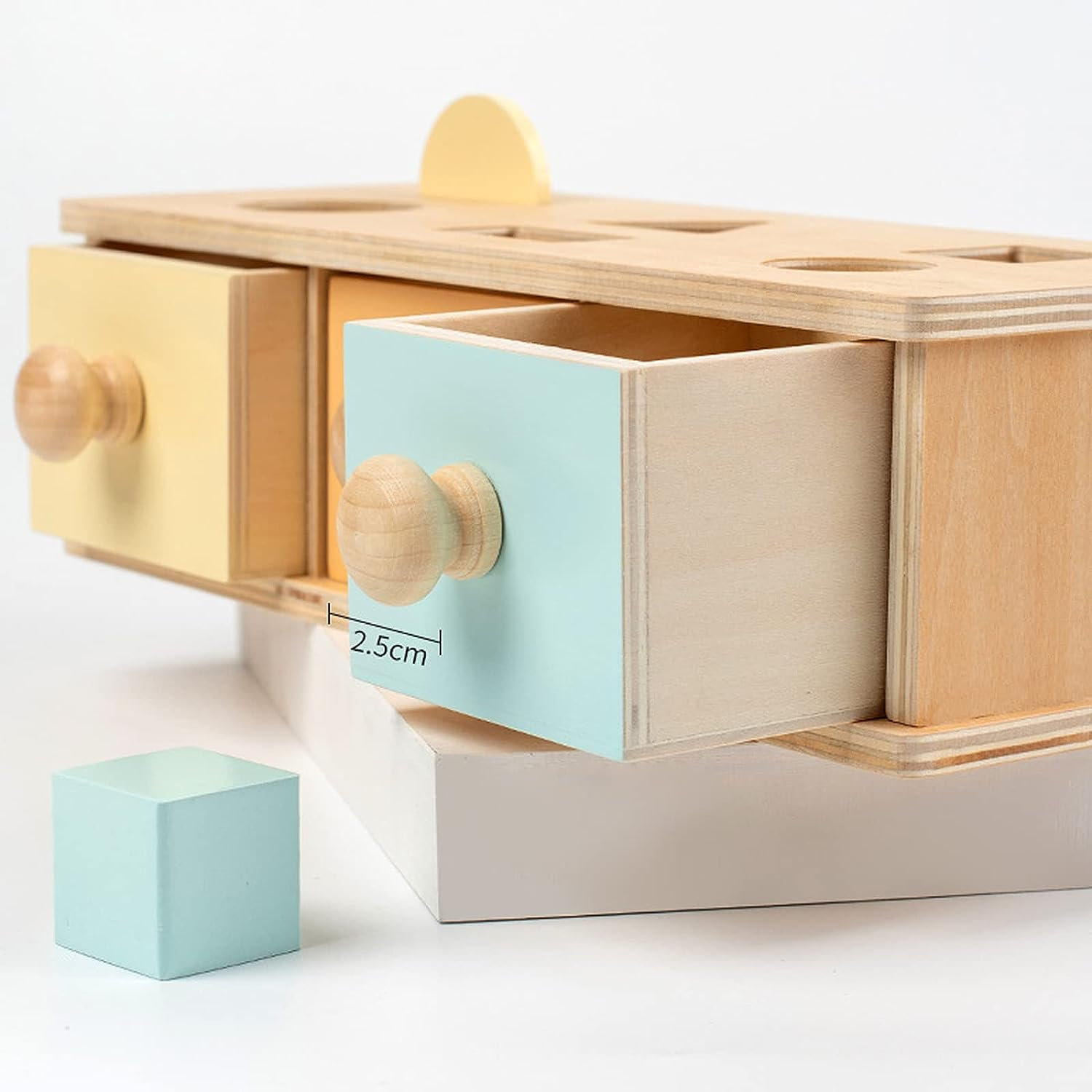 Montessori Permanent Box, 3-In-1 Montessori Toys Coin Box, Montessori Toys 6-12 Months (A)