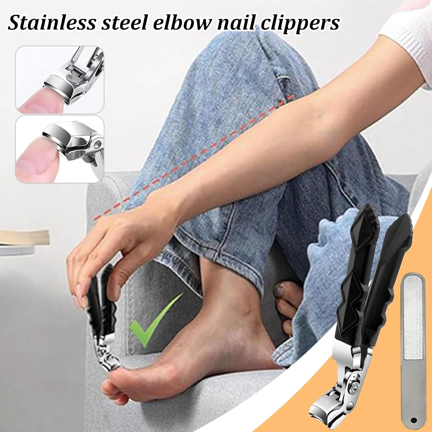 Angled Toenail Clippers | Portable Travel Nail Scissors | Trimmer Stainless Steel Angled Scissors for Precision Cutting Travel Home Kids Adult Men Women Seniors image number 4