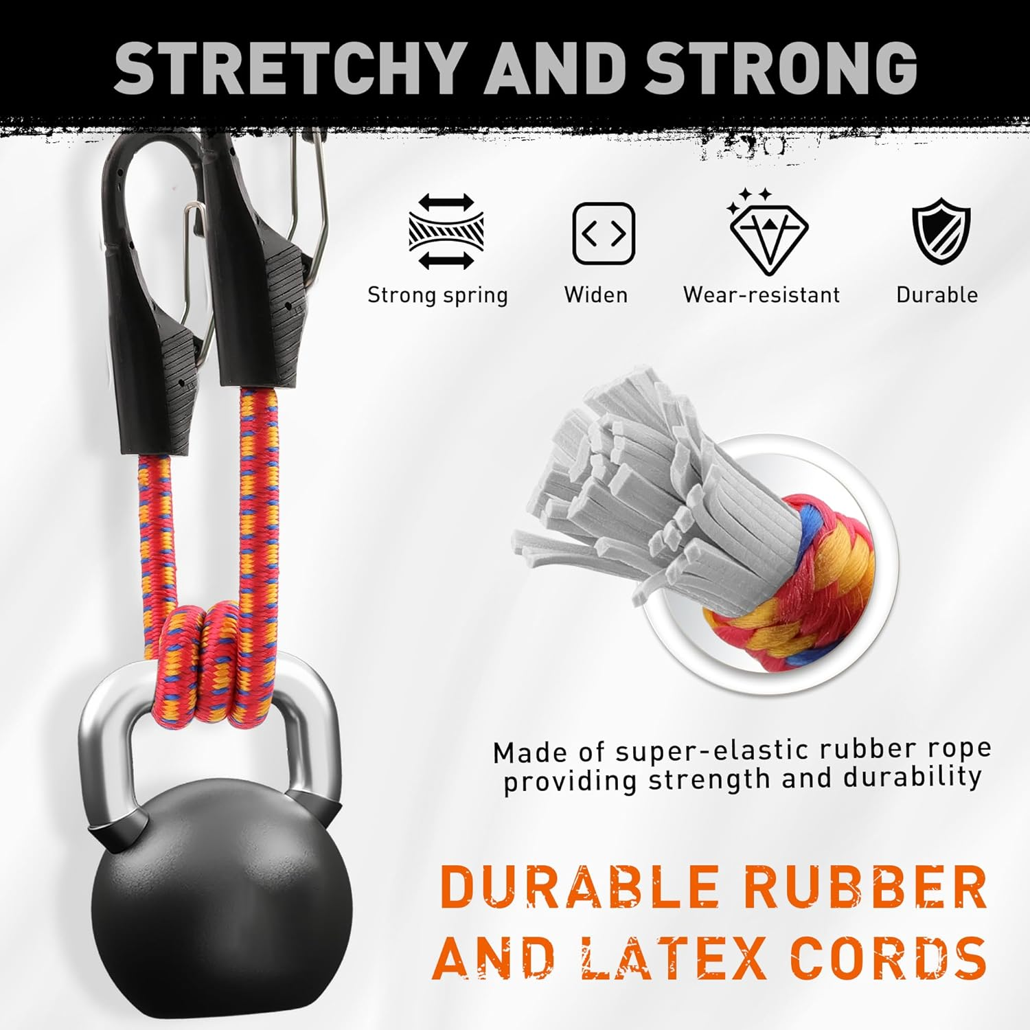 HORUSDY 10-Piece Premium Bungee Cords with Hooks, 18&rdquo; Bungee Cords, Bungee Cord Assortment image number 3