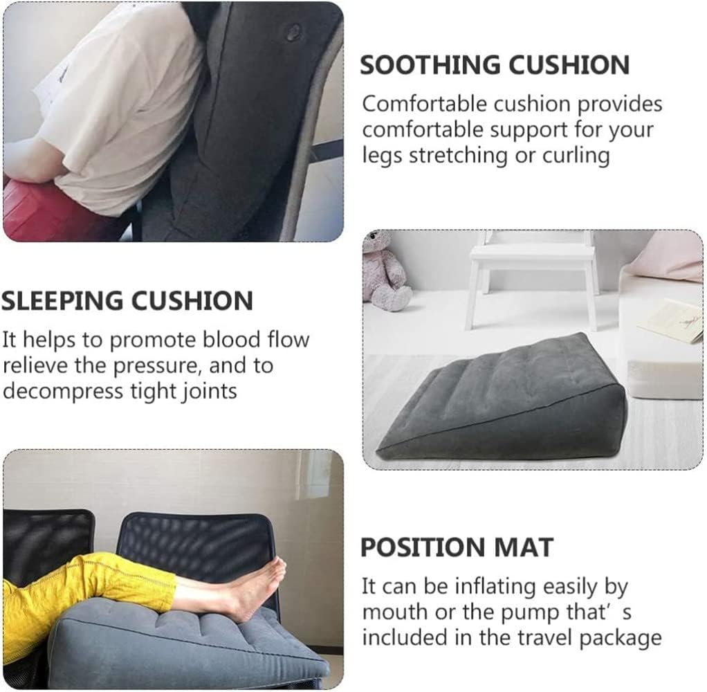 Inflatable Wedge Pillow, Portable Travel Wedge Pillow for Sleeping, Traveling, Reading, Triangle Bed Wedge Pillow, Back, Knee and Leg Support for Side and Stomach Sleepers Acid Reflux, anti Snoring image number 3