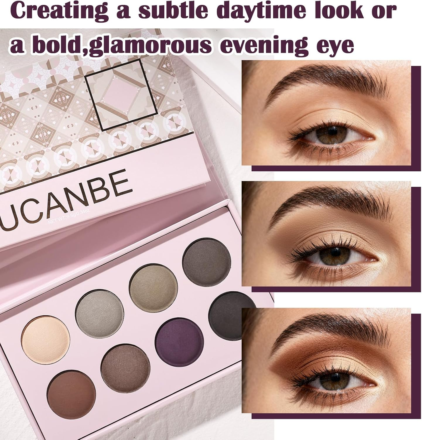 UCANBE 8 Color Nude Smokey Baked Matte Eyeshadow Palette - Highly Pigmented, Smooth & Blendable Formula with Neutral & Earthy Tones for Everyday & Dramatic Eye Makeup Pallet (01 Matte) image number 1