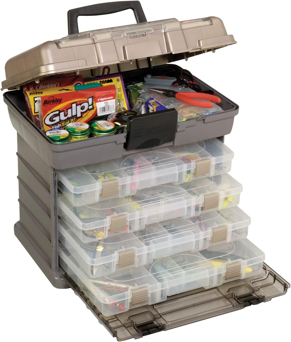 Plano 1374 4-By Rack System Fishing Tackle Box, 3700 Size