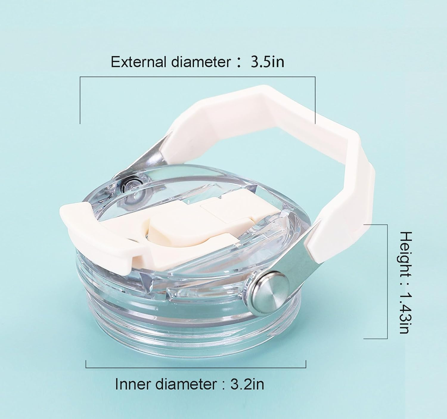 30Oz & 20Oz Replacement Lid for Stanley Iceflow Stainless Steel Tumbler，2 PCS Spill Proof Tumbler Cover with Handle & 2-In-1 Flip Straw Spout，Leak-Proof Splash Resistant (Grey) image number 2