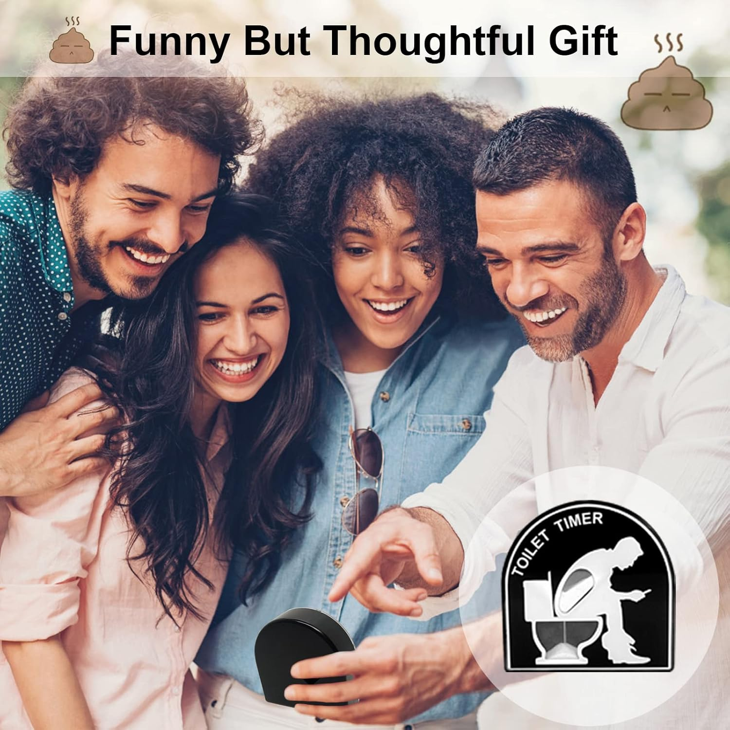 5 Minutes Toilet Hourglass Sand Timer Funny Atmosphere Tool Decompression Decoration Fashion Ornament Creative Timer for Toilet Training, Bathroom Time for Dad (Style-1) image number 3