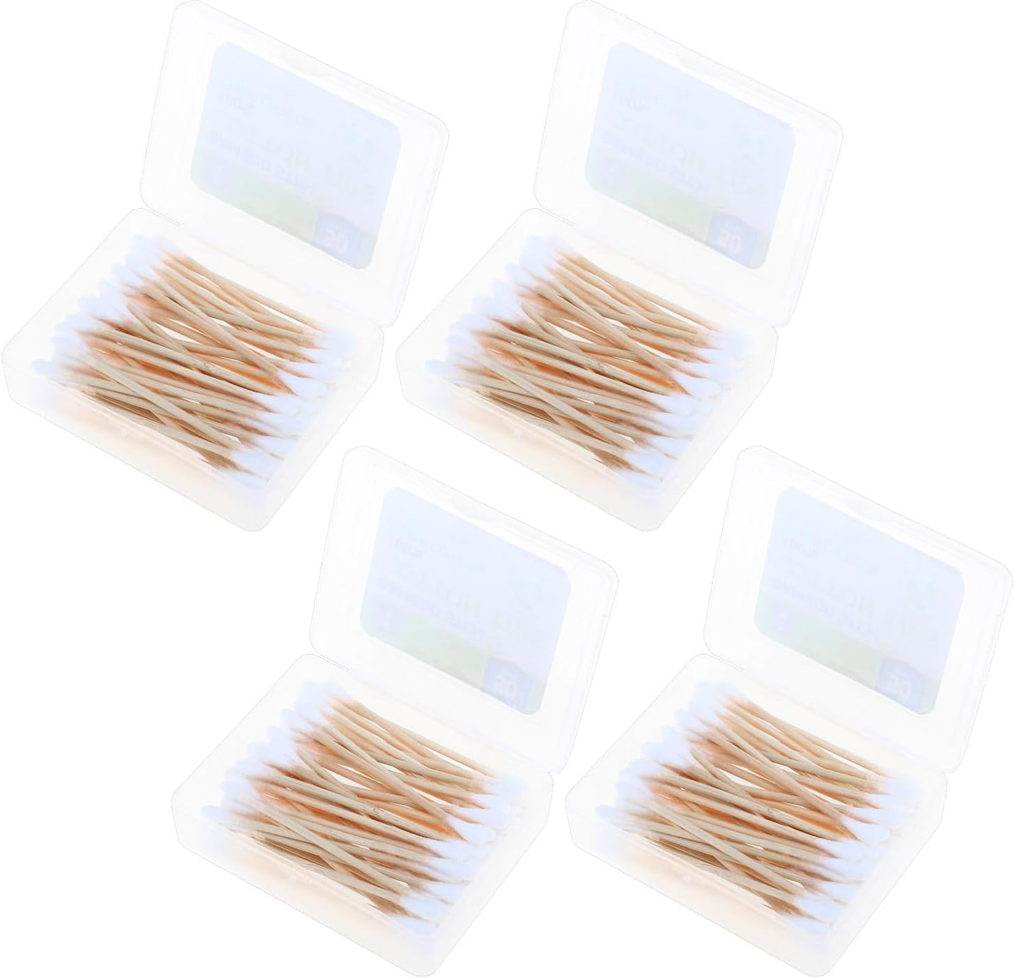 Leona Co 100/200/300 Pack Bamboo Cotton Tips, Double Ended Pure Cotton Swabs, 70Mm Eco-Conscious Bpa-Free Stems | Hygienic Storage Cases, Travel-Friendly (100) image number 3