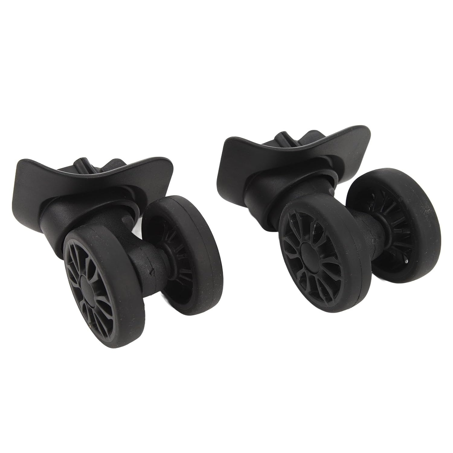 1 Pair ABS Rubber Universal Suitcase Wheels for Trolley Case, Lightweight Luggage Caster Replacement Wheel, Easy to Install, Travel Silent Wheel Set for Repairing