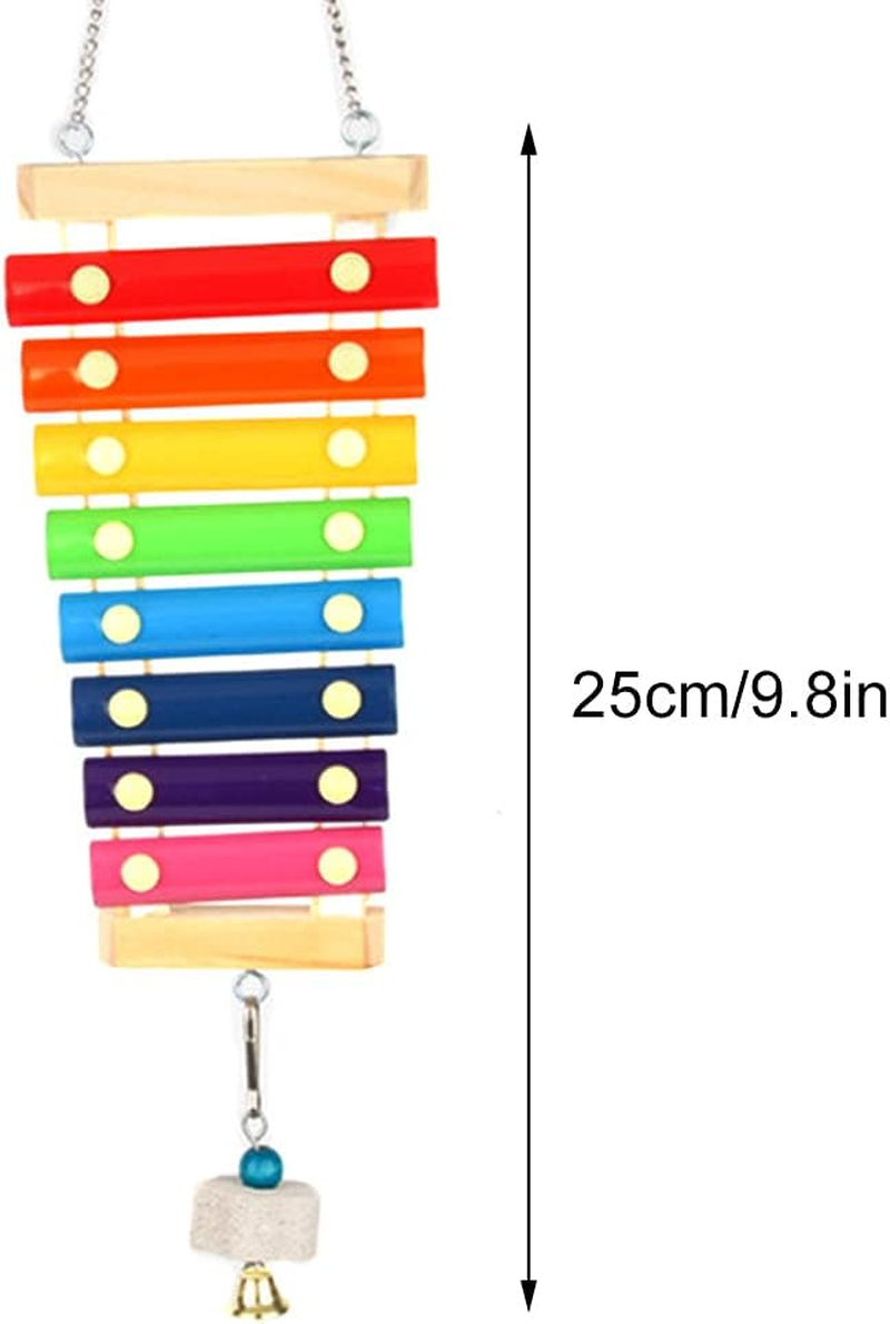 Chicken Toy Chicken Xylophone Toy Wooden Suspensible Hen Musical Toy with 8 Keys Pecking Toy Hanging Feeder Toy for Chicken Bird Parrot Macaw Hens () image number 3