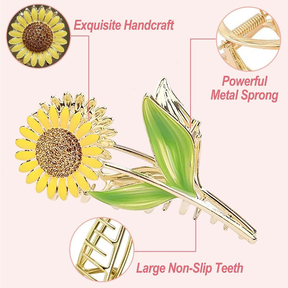 6Pcs Flower Metal Hair Claw Clips, Large Tulip Non-Slip Barrettes Strong Hold Hair Clamps Flower Claw Clips for Thick Hair, Elegant Flower Hair Clips Cute Hair Accessories for Women Girls image number 4