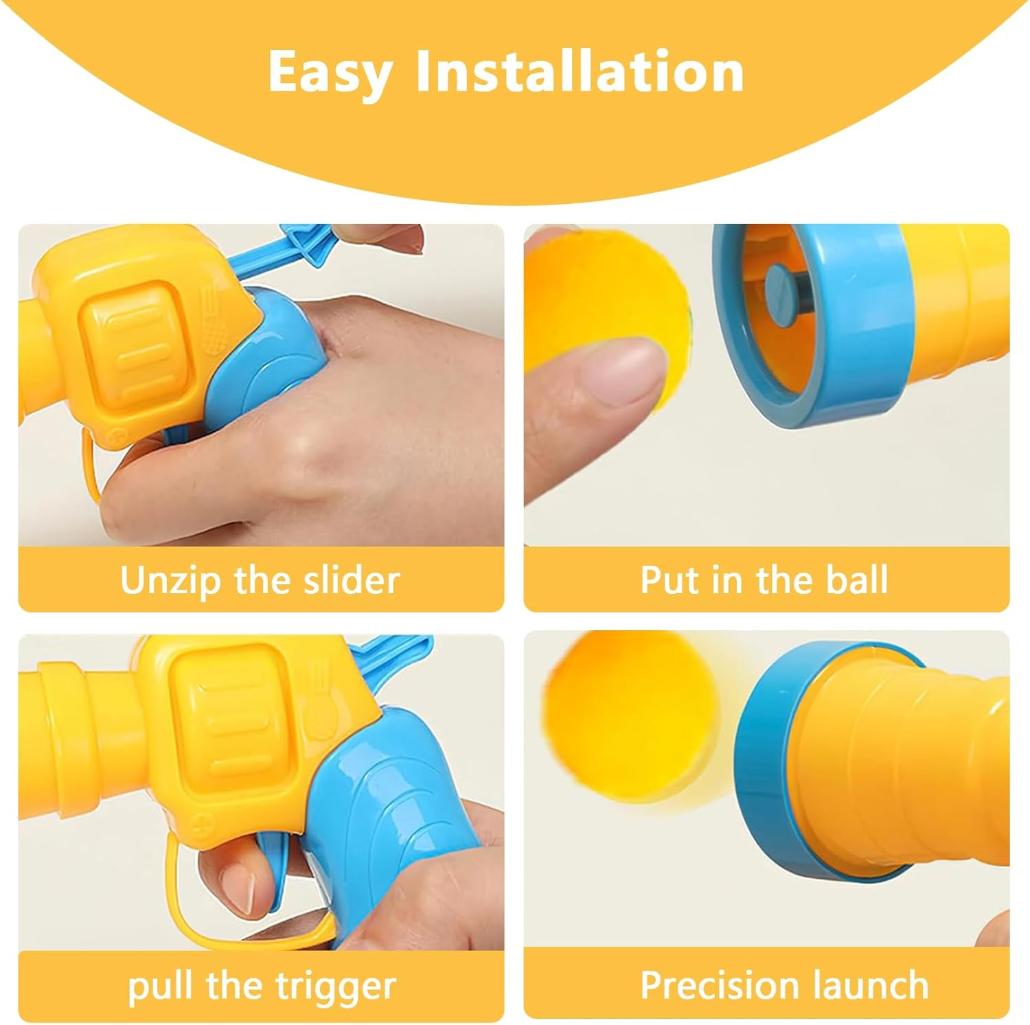 Pack of 50 Cat Toys, Wobble Balls for Cats, Cat Balls, Mute Wobble Ball for Cats, Cat Balls with Felt Balls Launcher, for Cats and Kittens, Silent Cat Toy for Indoor Use image number 2