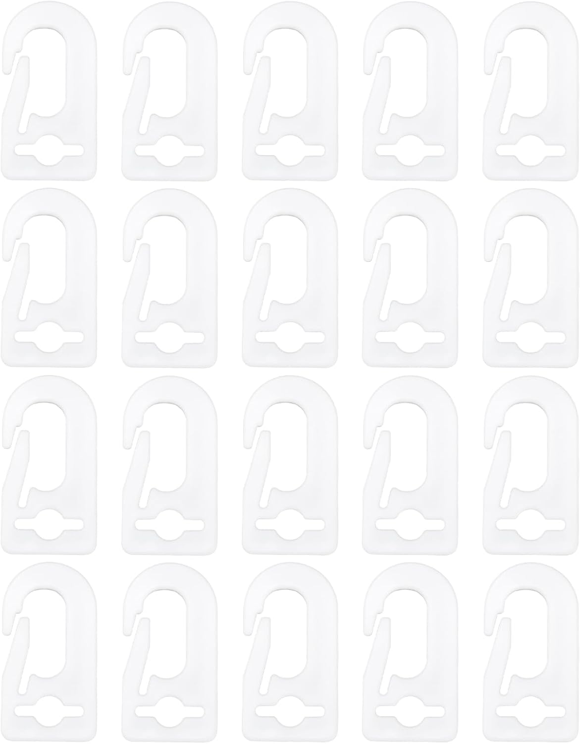 20Pcs White Plastic Carabiner Hook Flag Hooks Plastic Flag Pole Clip Snap Suitable for Flagpole Flags within 18Mm Width Accessories Tool image number 2