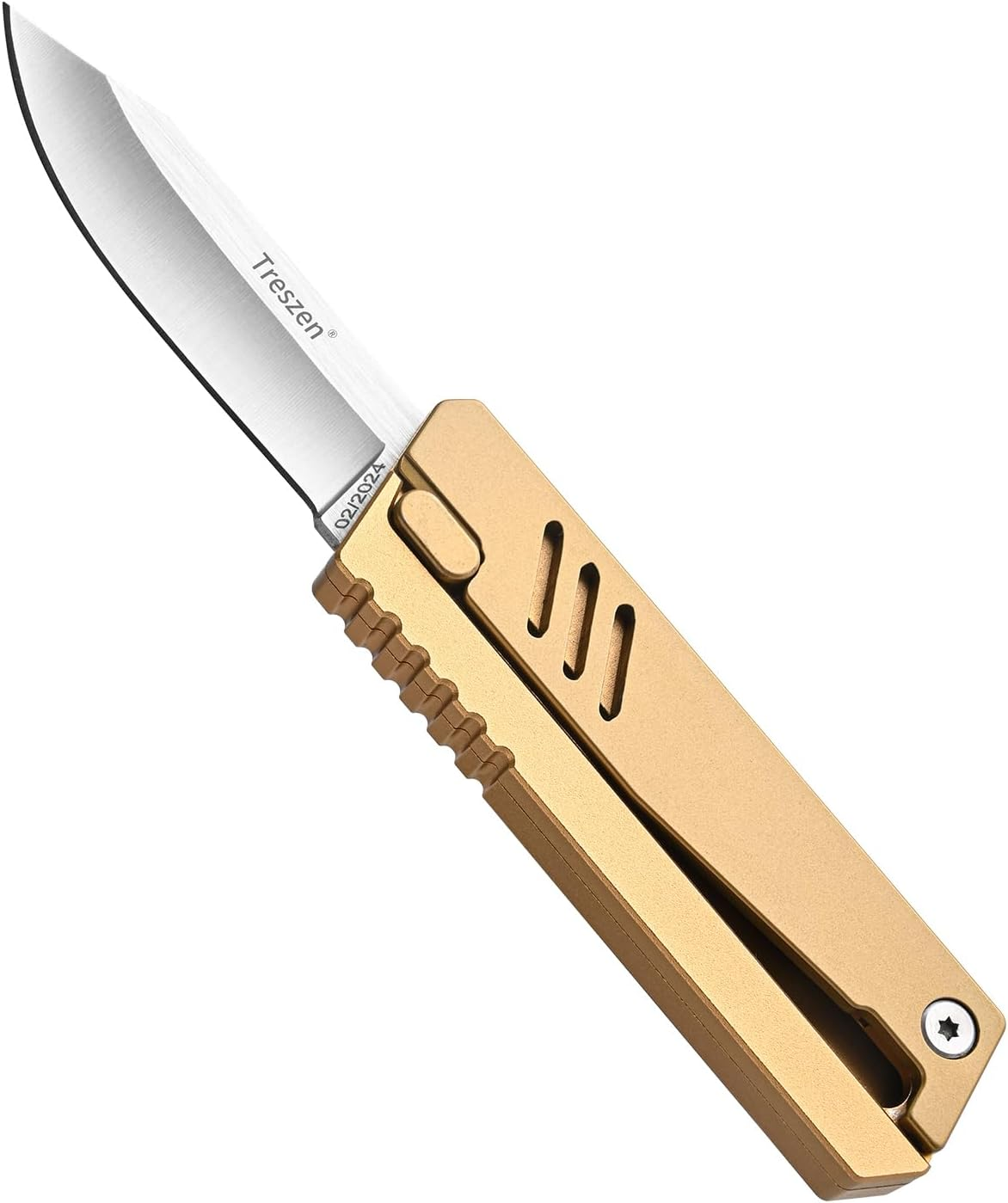 Treszen 6.9 Inch, Fishing Camping Folding Knife, Pocket Knife Outdoor Utility Knife (Gold) image number 4